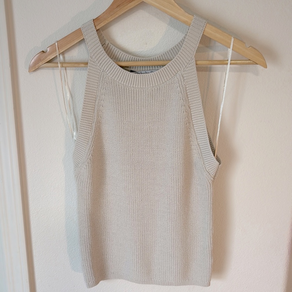 Cream knitted halter